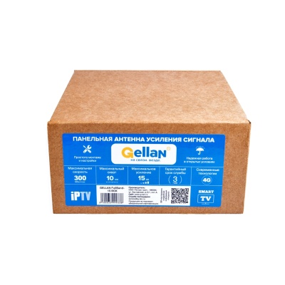 Gellan FullBand-15 BOX панельная Антенна, 3G/4G/LTE/WiFi, 15 дБ Gellan FullBand-15 BOX панельная Антенна, 3G/4G/LTE/WiFi, 15 дБ